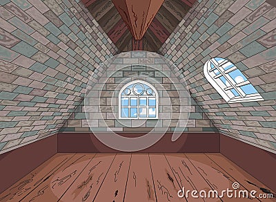 Medieval Attic Vector Illustration