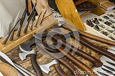 Medieval axes Stock Photo