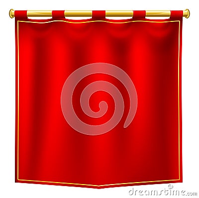 Medieval Banner Royal Red Knight Flag Sign Vector Illustration