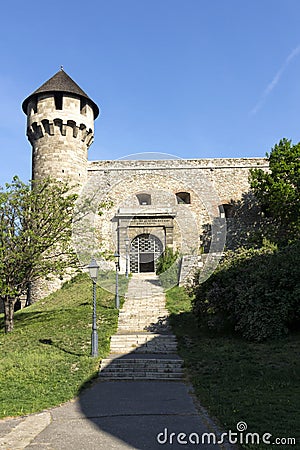 Medieval bastion in Royal Palace, Budapest Stock Photo