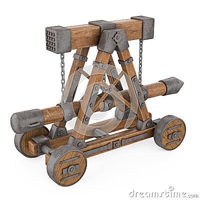 Medieval Battering Ram Isolated Stock Photo