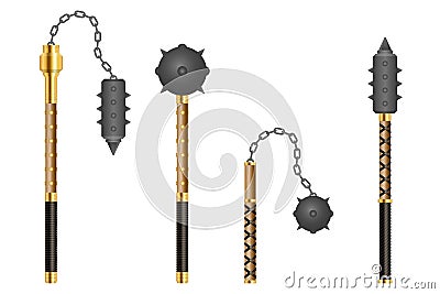 Medieval battle mace vector illustration isolated on white Vector Illustration