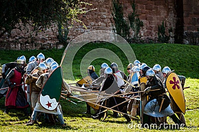 Medieval battle re-enactment Editorial Stock Photo