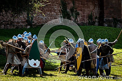 Medieval battle re-enactment Editorial Stock Photo