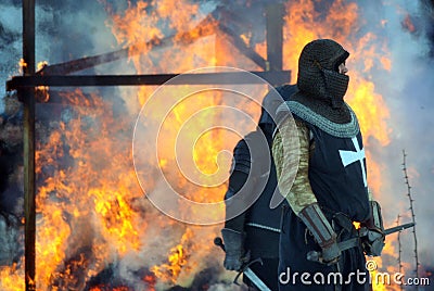 Medieval battle Editorial Stock Photo