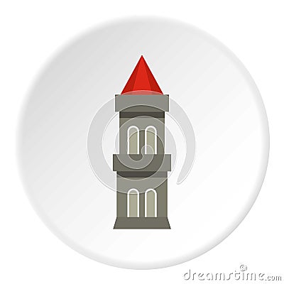 Medieval battle tower icon circle Vector Illustration