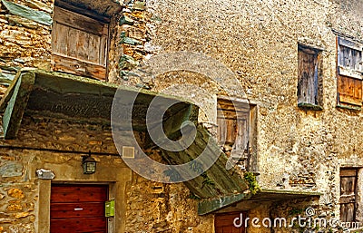 Medieval building in the town Tende, French Alps Stock Photo