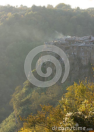Medieval Calcata town in Italy Stock Photo