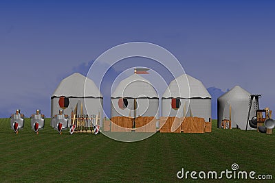 Medieval Camp Stock Photo