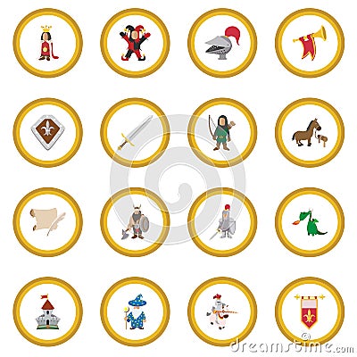 Medieval cartoon icon circle Vector Illustration