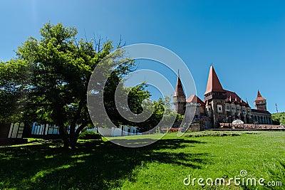 Medieval castle, Corvinesti,Romania Stock Photo