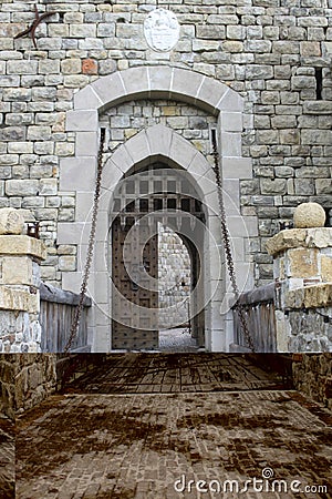Medieval Castle Drawbridge Stock Photo