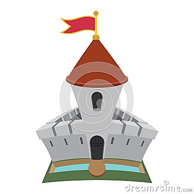 Medieval castle fortress cartoon icon Stock Photo