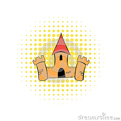 Medieval castle fortress comics icon Stock Photo