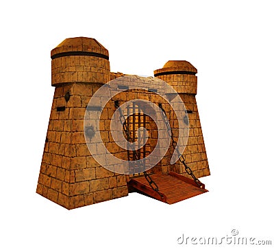 Medieval Castle Fortress Prison Stock Photo