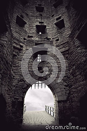 Medieval castle gate Stock Photo