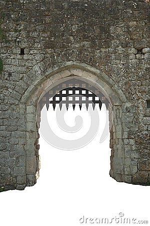 Medieval castle gate, England Stock Photo