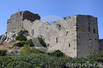 Medieval Castle of Kastellos in Kritinia Stock Photo