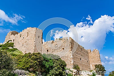 Medieval castle of Kritinia Kastellos, Rhodes island, Greece Stock Photo