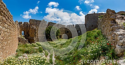 Medieval castle of Kritinia Kastellos, Rhodes island, Greece Stock Photo