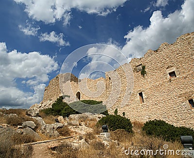 Medieval Castle of Kritinia in Rhodes Greece, Dodecanese Stock Photo