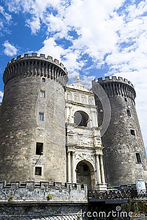 Castle of Maschio Angioino, Naples Italy Stock Photo