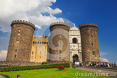 29.04.2016 - The medieval castle of Maschio Angioino or Castel Nuovo (New Castle), Naples Editorial Stock Photo