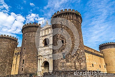 Castle Maschio Angioino in Naples Stock Photo