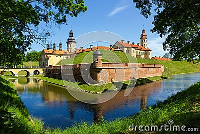 Medieval castle in Nesvizh, Belarus. Stock Photo