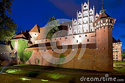 Medieval castle at night Stock Photo