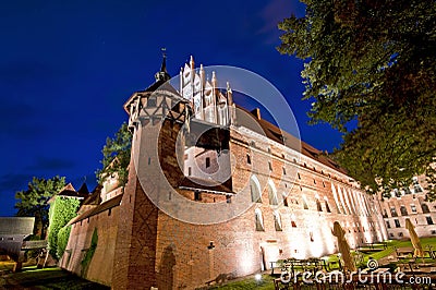 Medieval castle at night Stock Photo