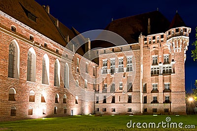 Medieval castle at night Stock Photo