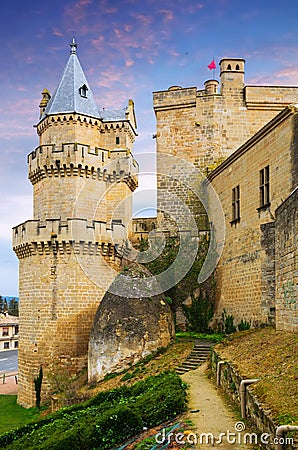 Medieval castle at Olite Stock Photo