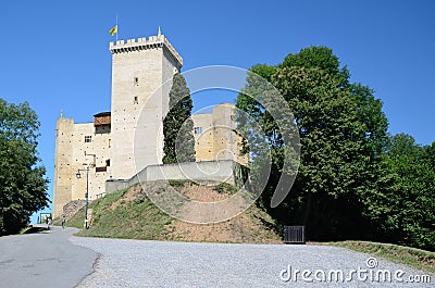 Medieval castle of Phoebus in Mauvezin Stock Photo