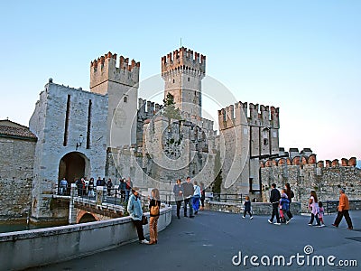 Medieval castle. Sirmione, Italy Editorial Stock Photo