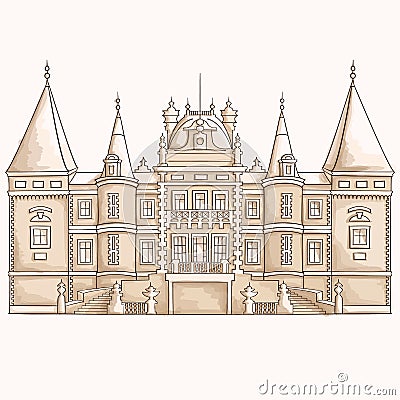 Medieval castle sketch Vector Illustration