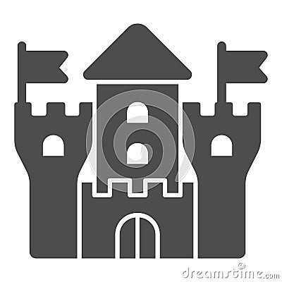 Medieval castle solid icon, kid toys concept, fortress sign on white background, Medieval royal castle icon in glyph Vector Illustration