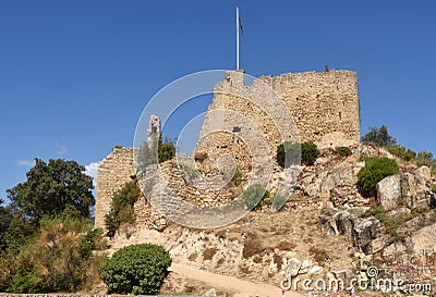 Medieval Castle , tenth century, Palafolls, Stock Photo