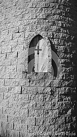 Medieval castle window Stock Photo