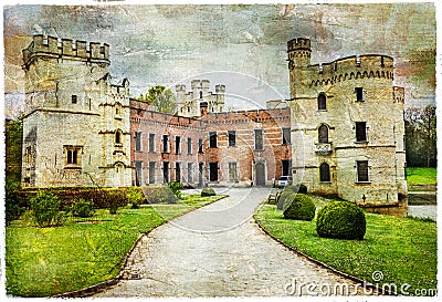 Medieval castles of Belgium - Bouchot Stock Photo