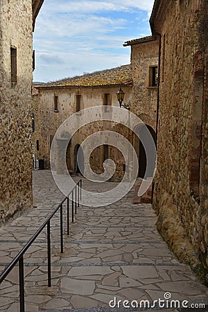 Medieval catalan village of Pals in Spain Stock Photo