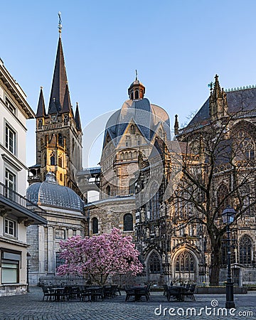 Medieval Cathedral of Aachen, NRW, Germany Stock Photo