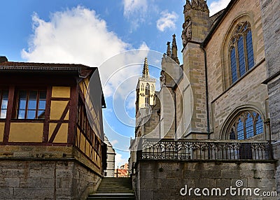 Medieval cathedral in Rotenburg on Tauber, Stock Photo