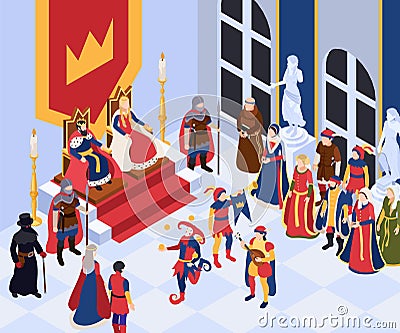 Medieval Characters Background Vector Illustration