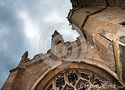 Medieval church in darkness Stock Photo