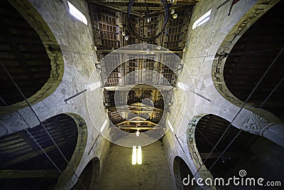 Medieval church of Saints Cornelio and Cipriano at Codiponte, Tuscany, interior Editorial Stock Photo