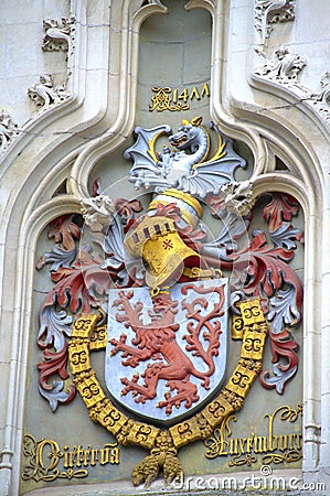 Medieval coat of arms Bruges Stock Photo