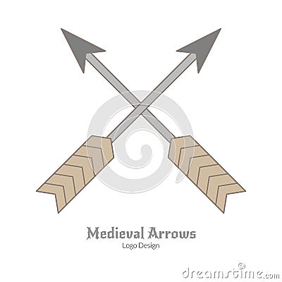 Medieval colorful logo emblem template, flat style Vector Illustration
