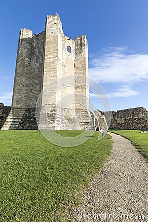 Medieval Conisbrough Castle in South Yorkshire Editorial Stock Photo