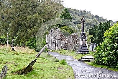 Medieval County Graveyard and ruins, Glendalough, county Wicklow, Ireland Stock Photo